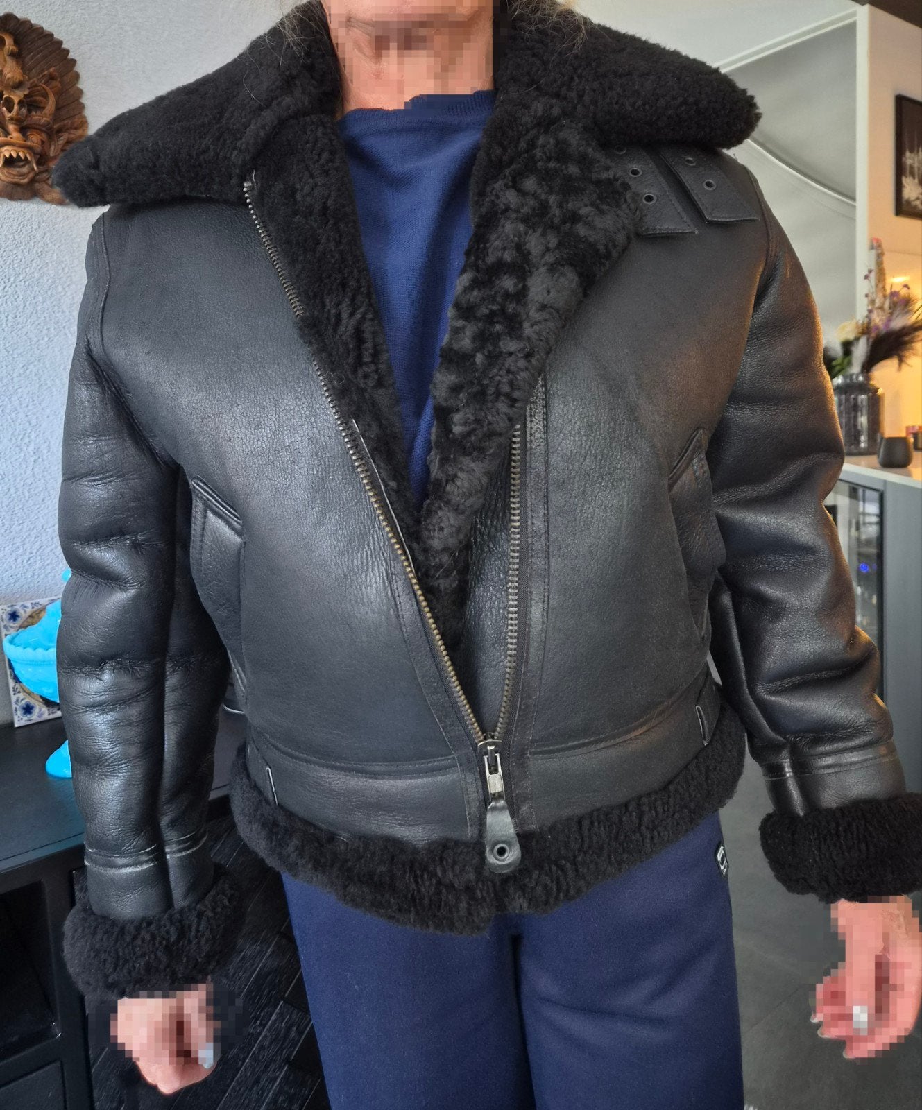 Originele Redskins Lammy Coat dames, maat M, Ophalen, Zo goed als nieuw, Maat 38/40 (M), Zwart