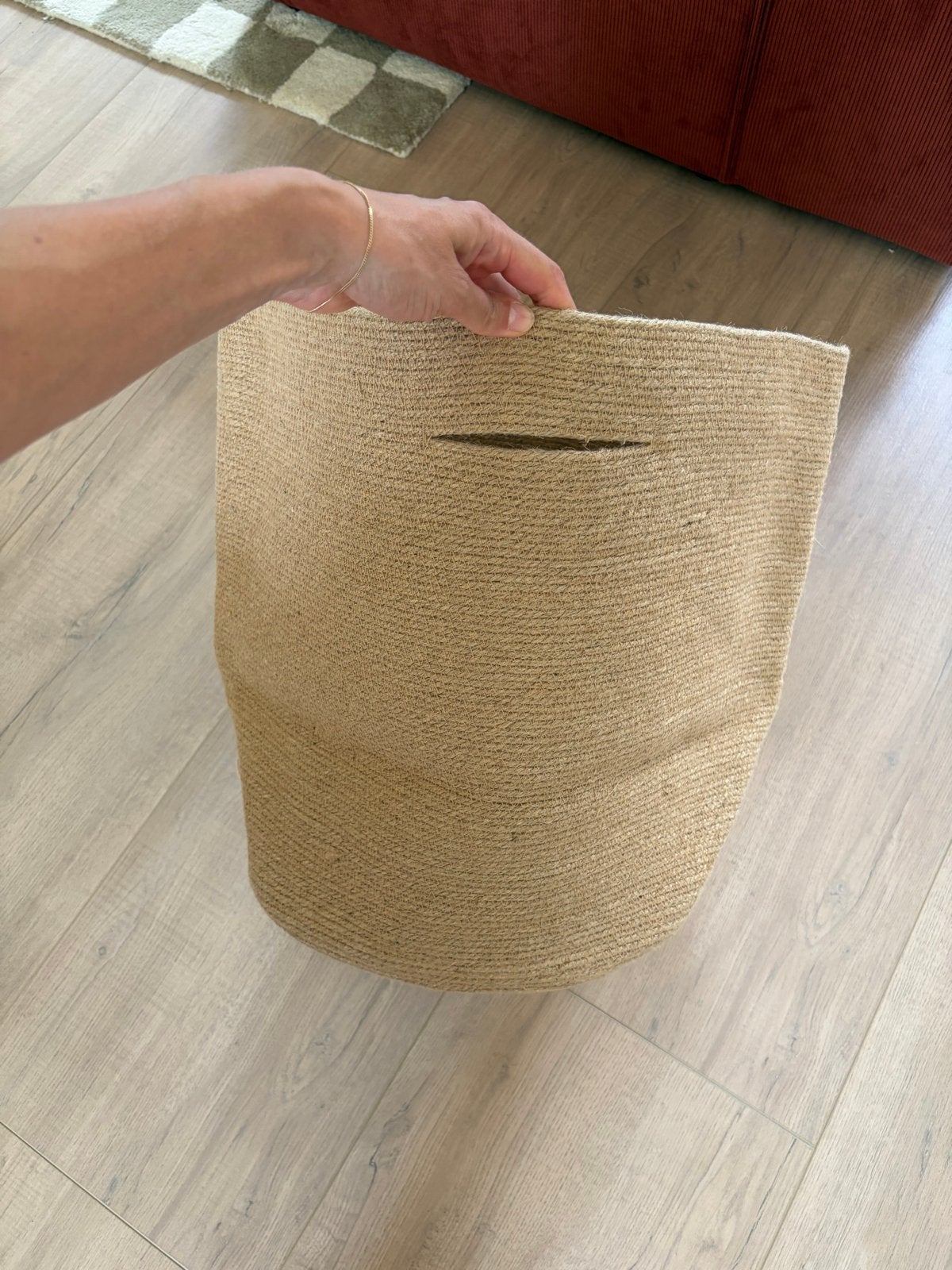 H&M Home Jute Mand - nieuw met prijskaartje, Ophalen, Overige materialen, Mand, Rond