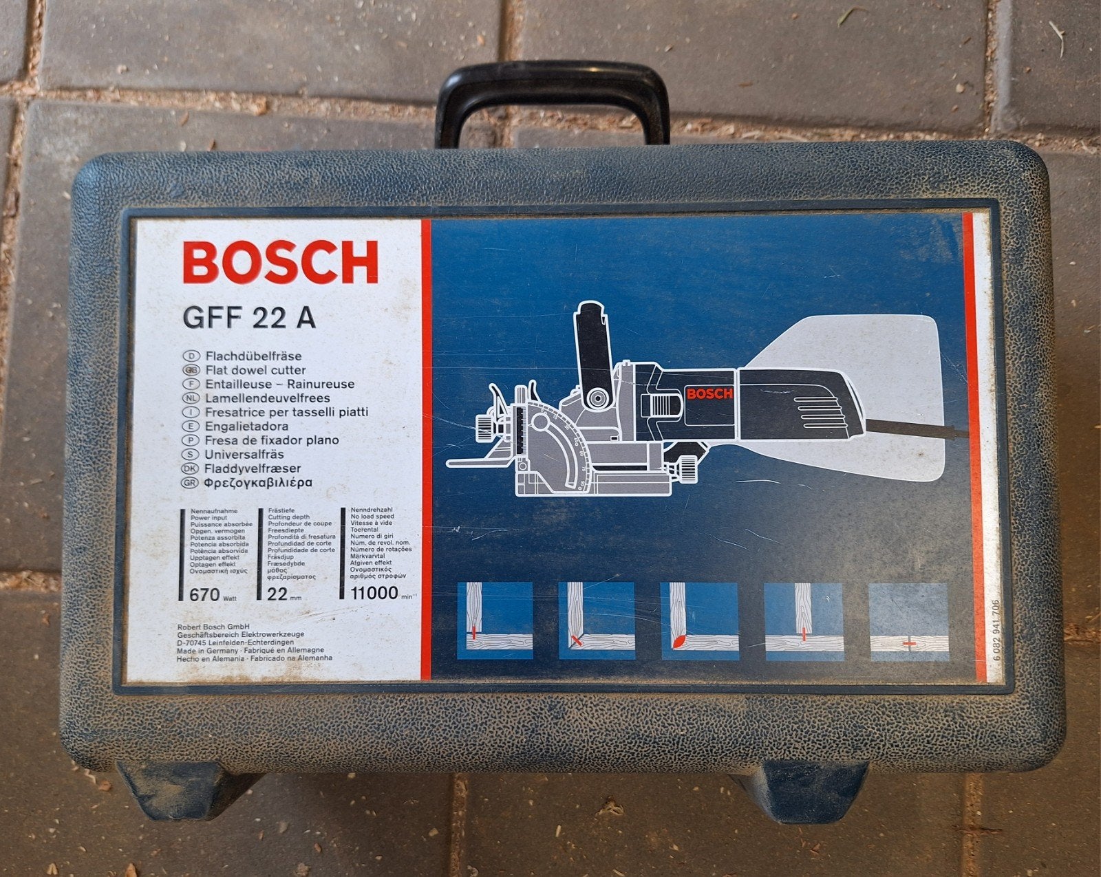 Bosch GFF 22 A Lamellenfrees in koffer met lamellen, Ophalen of Verzenden, Gebruikt