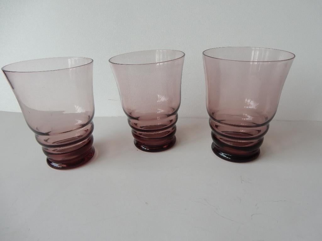 3 Bekerglazen kristalunie Maastricht, Antiek en Kunst, Antiek | Glas en Kristal, Ophalen of Verzenden