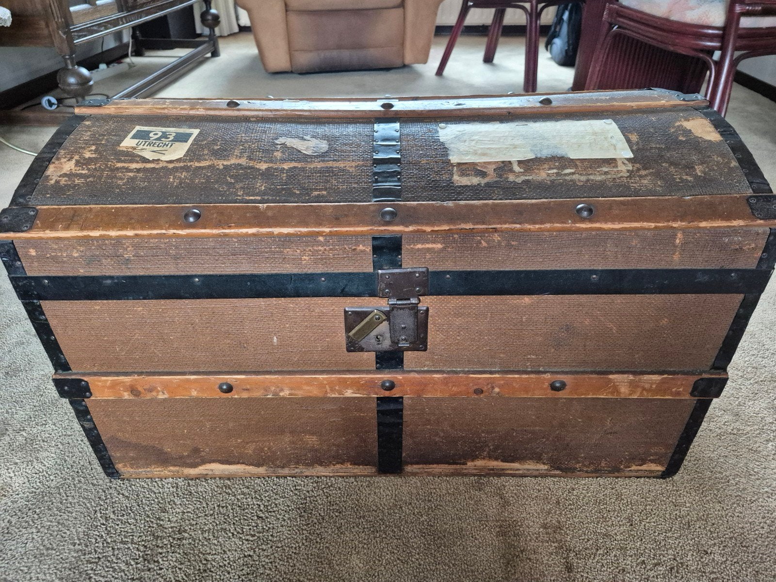 Antieke reiskoffer / kist - Vintage bagage, Ophalen