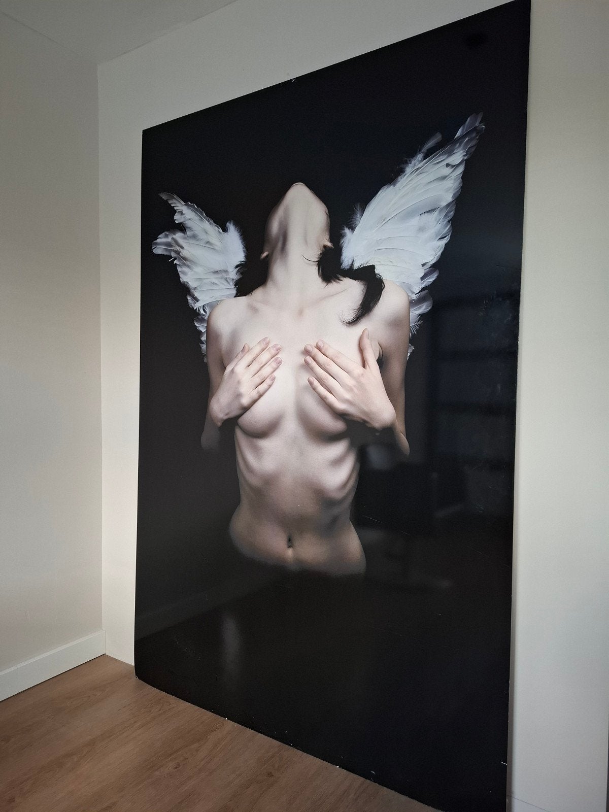 Groot Schilderij Engel met Vleugels - Hoogglans 200x133cm, Ophalen