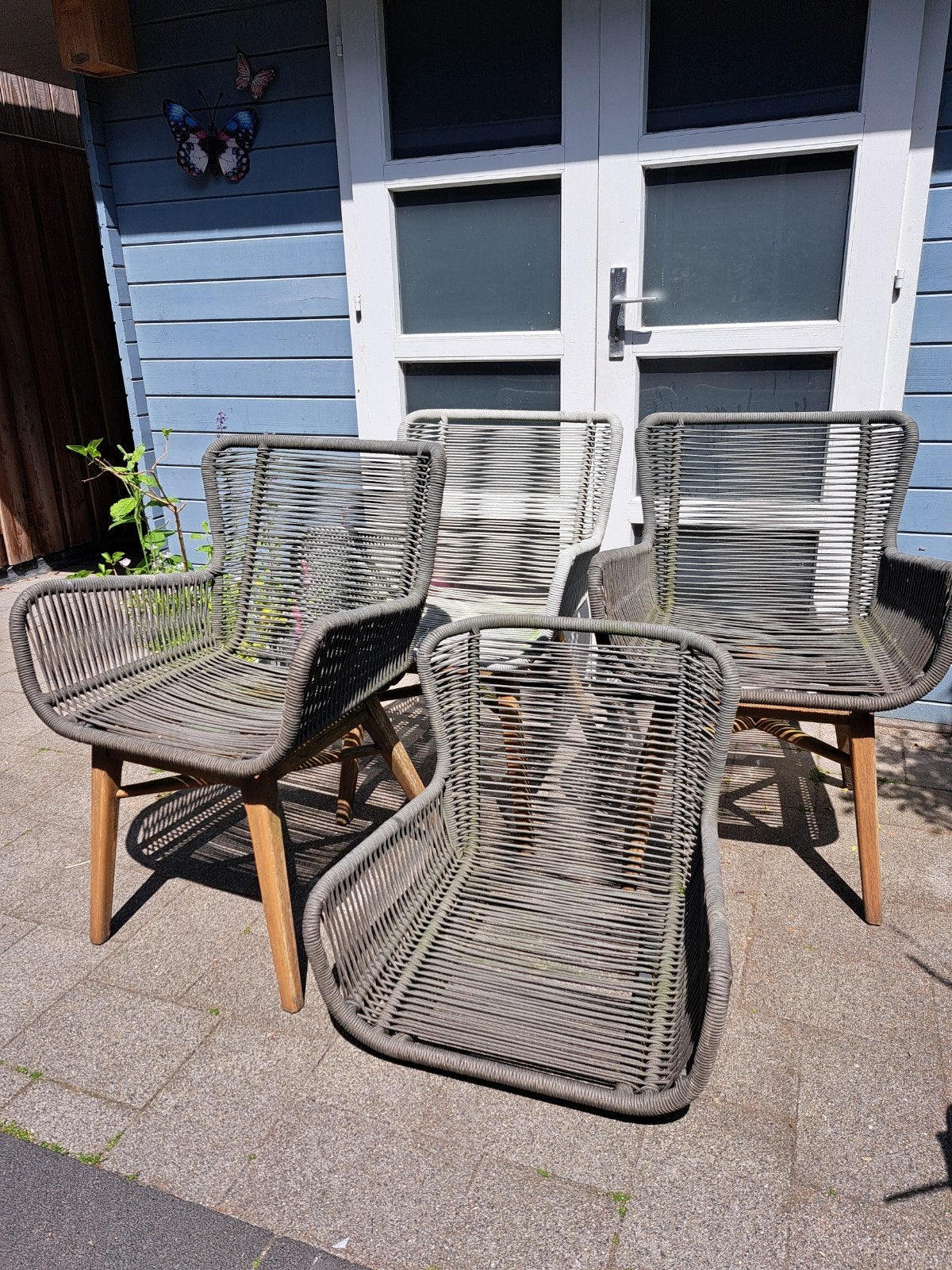 Opknapper, tuinstoelen 4x merk Intenso, Ophalen, Gebruikt, Hout