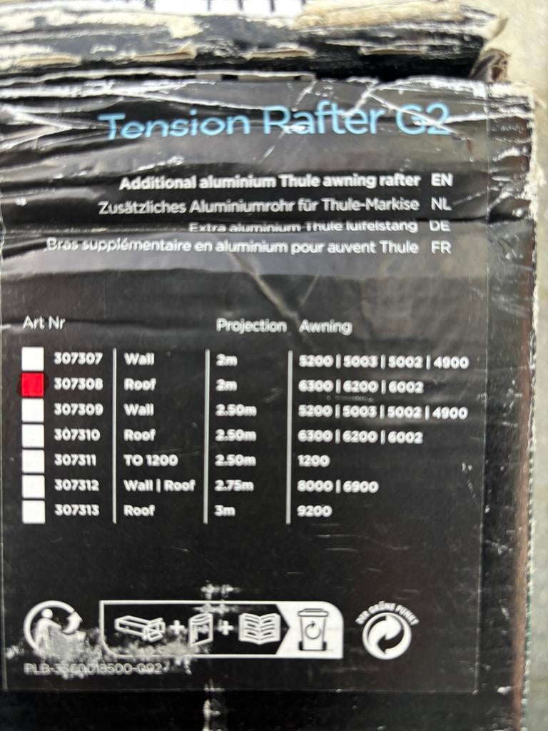 Thule Tension Rafter G2 - spanstang, nieuw, Ophalen of Verzenden, Nieuw