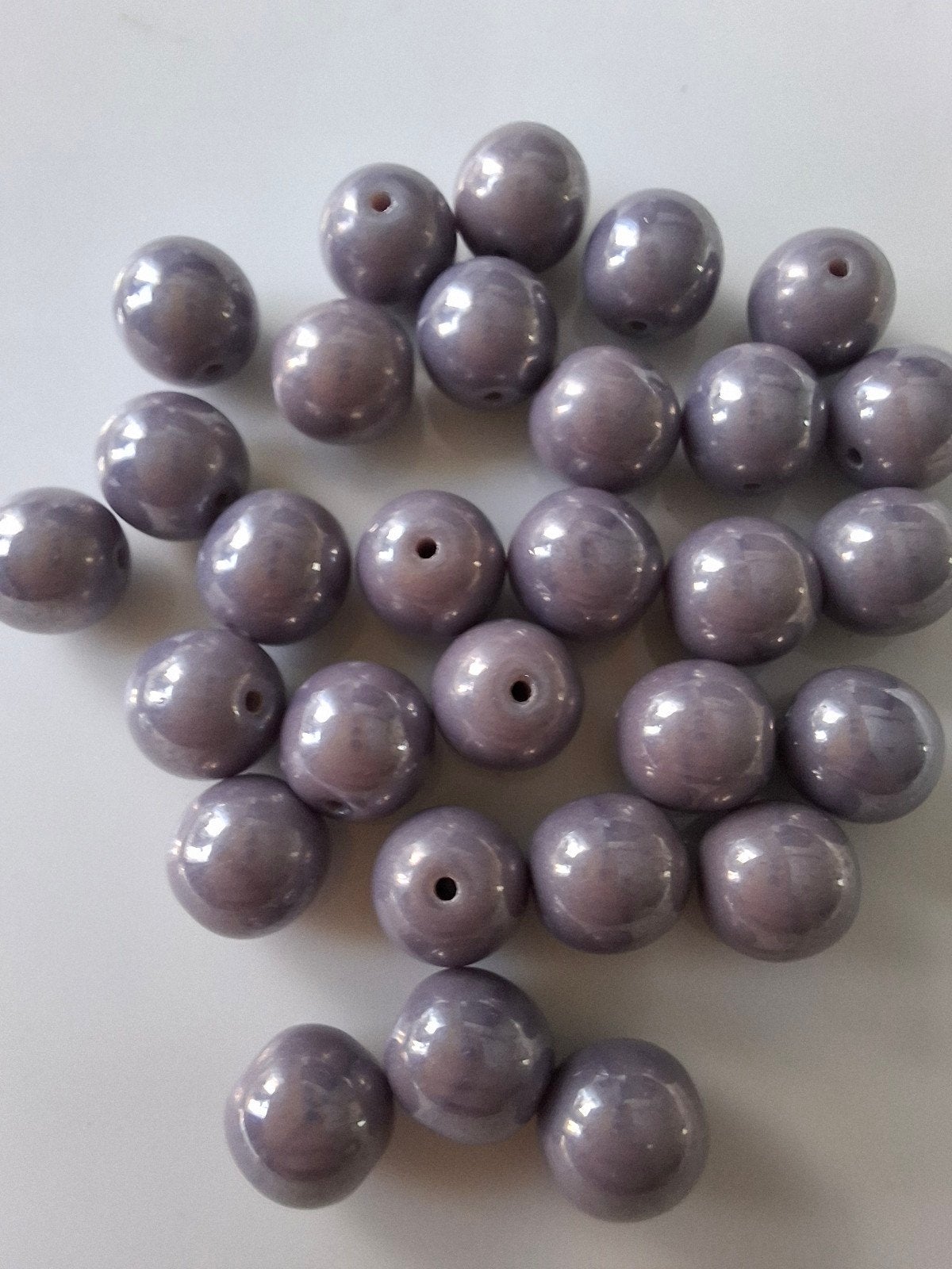 29 stuks 8 mm glaskralen paars lila kralen, Kraal, -, -, Nieuw