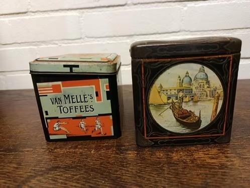 Vintage blikken: 1 Van Nelle Olympische spelen en 1 Venetië, Verzamelen, Blikken, Gebruikt, Overige, Van Nelle, Ophalen of Verzenden
