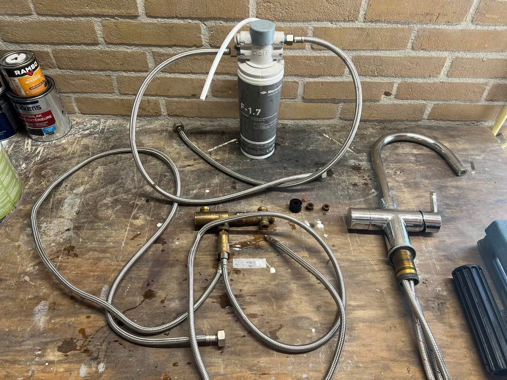Franke heetwater kraan incl vrij nieuwe filter, Minder dan 50 cm, Ophalen of Verzenden, Zo goed als nieuw, Minder dan 100 cm