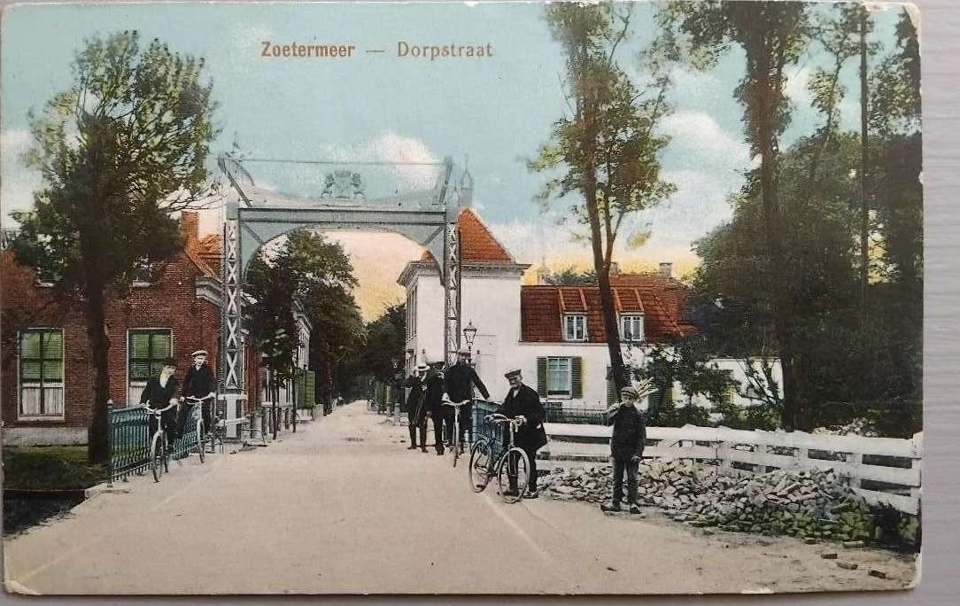 Zoetermeer (Zuid-Holland) - Dorpsstraat met Ophaalbrug 1914, Verzenden, Voor 1920, Gelopen, Zuid-Holland