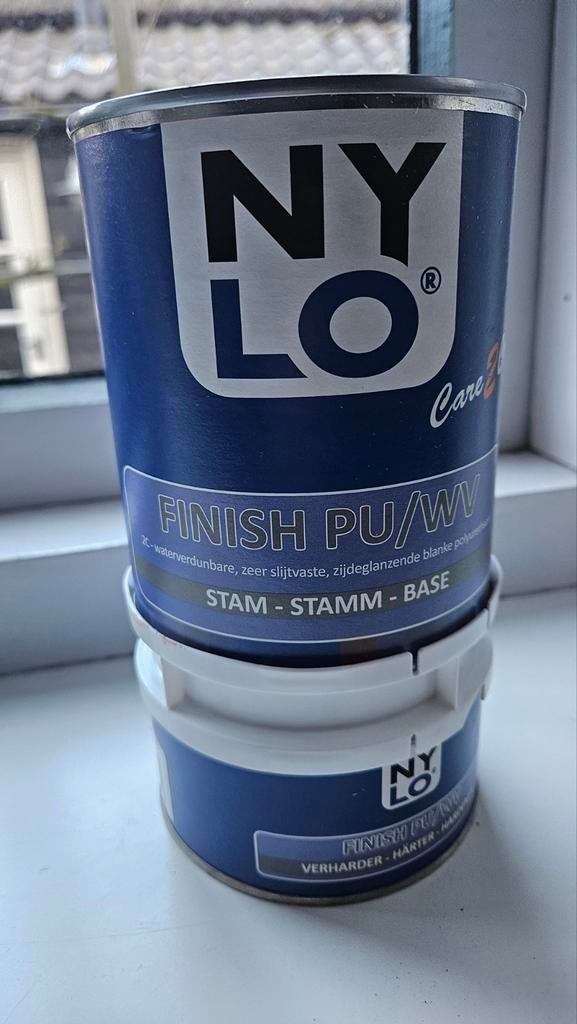 NYLO Finish PU/WV - Blanke coatung - NIEUW (winkelprijs 40e), Doe-het-zelf en Verbouw, Verf, Beits en Lak, Nieuw, Minder dan 5 liter