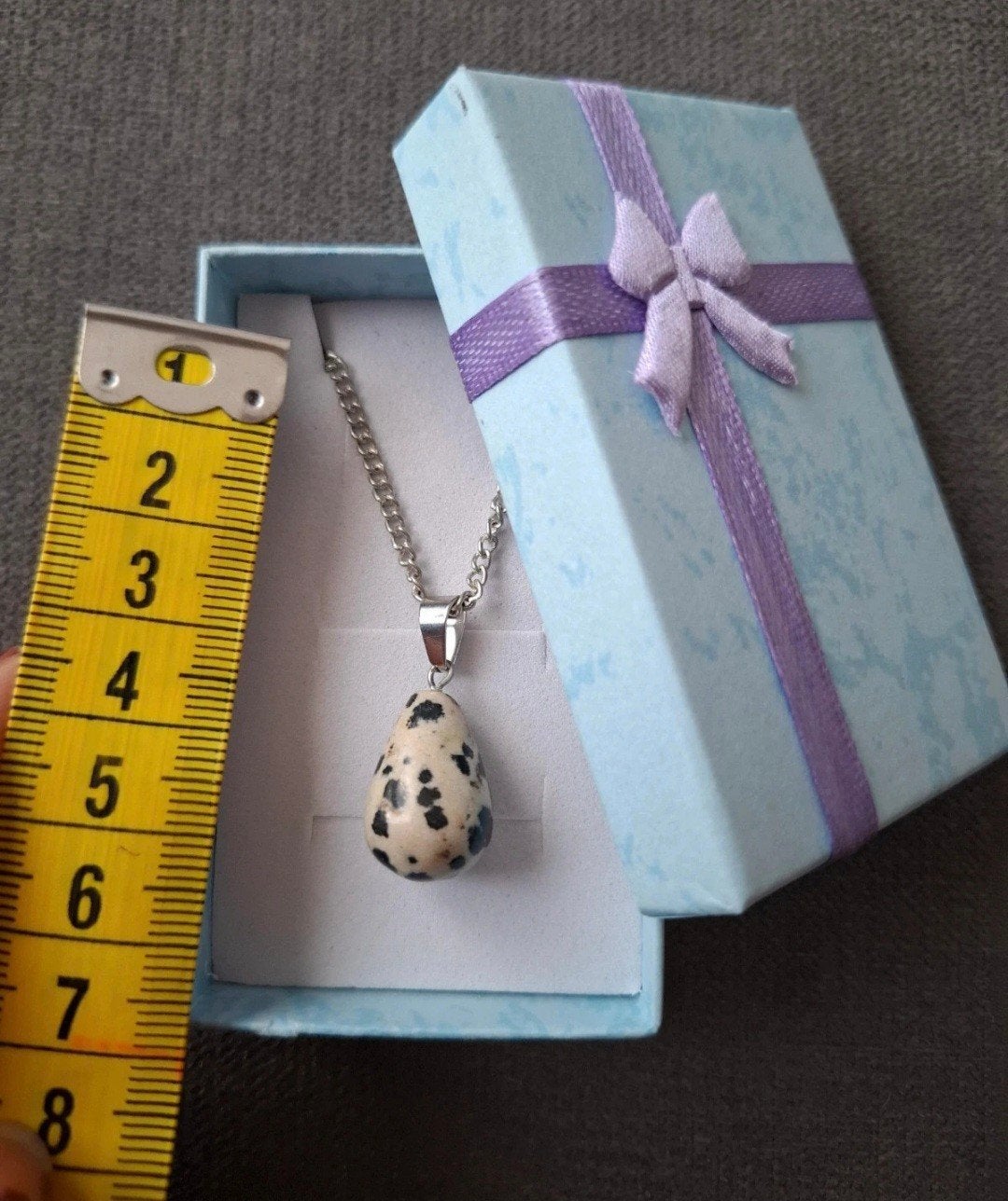 Ketting natuursteen hanger steen jaspis edelsteen, Sieraden, Tassen en Uiterlijk, Kettingen, Met edelsteen, -, Wit, -