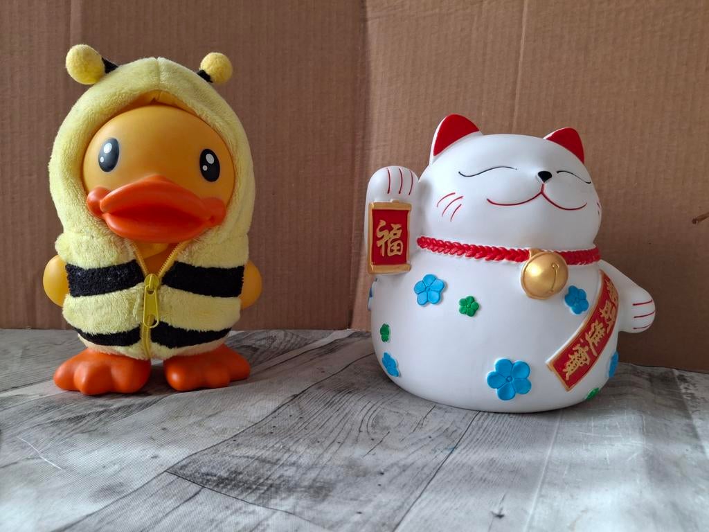 Maneki Neko en Eend in Bijenpak Spaarpotten, Ophalen of Verzenden, Zo goed als nieuw