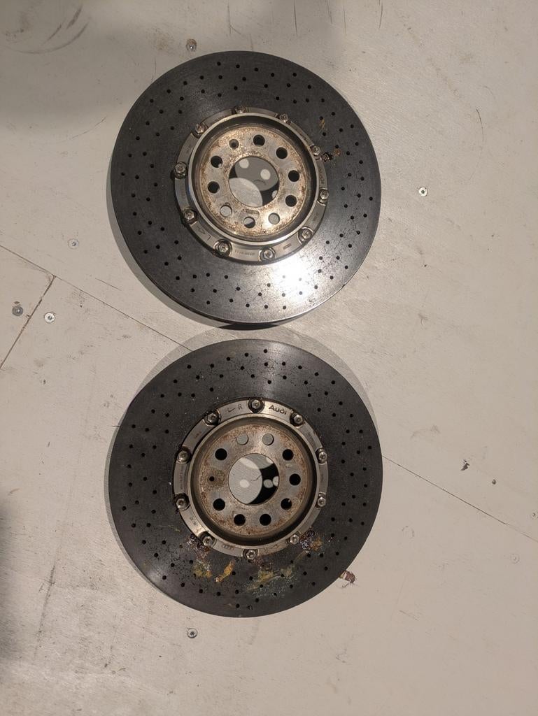 Audi S8 keramische remschijven - decoratie/klok, Ophalen of Verzenden, Gebruikt, Audi