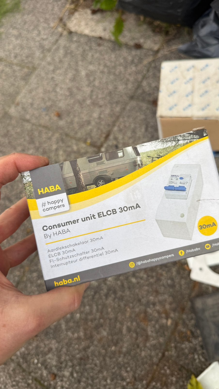 HABA zekeringkast 2-module met 30mA aardlekschakelaar, Ophalen, Nieuw