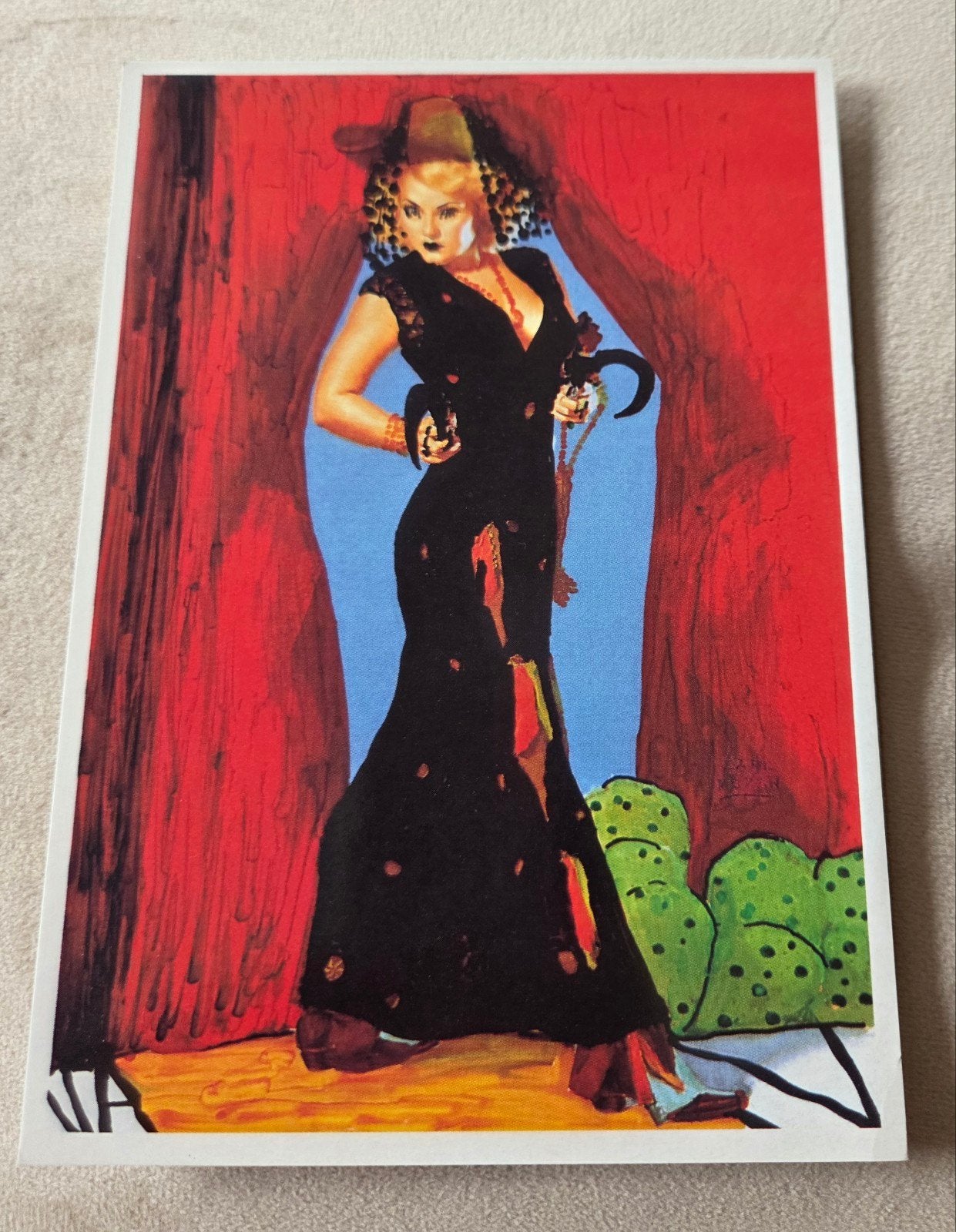 Pin-up in elegante jurk - Vanessa Lamourier de Assis, Verzenden, 1980 tot heden, Ongelopen, Overige thema's