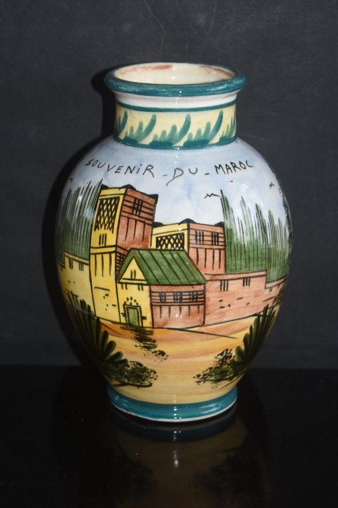 Grote Vintage Marokkaanse vaas pot, Verzenden, Blauw