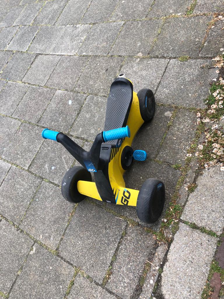 BERG GO² Loopfiets en Go-kart in één - Geel, Ophalen, Zo goed als nieuw, Verstelbare zitting