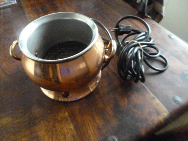 fonduepan  roodkoper elektrisch Ø 17 x 16 cm nieuw in doos, Witgoed en Apparatuur, Ophalen of Verzenden, Nieuw, Elektrisch, Fonduepan