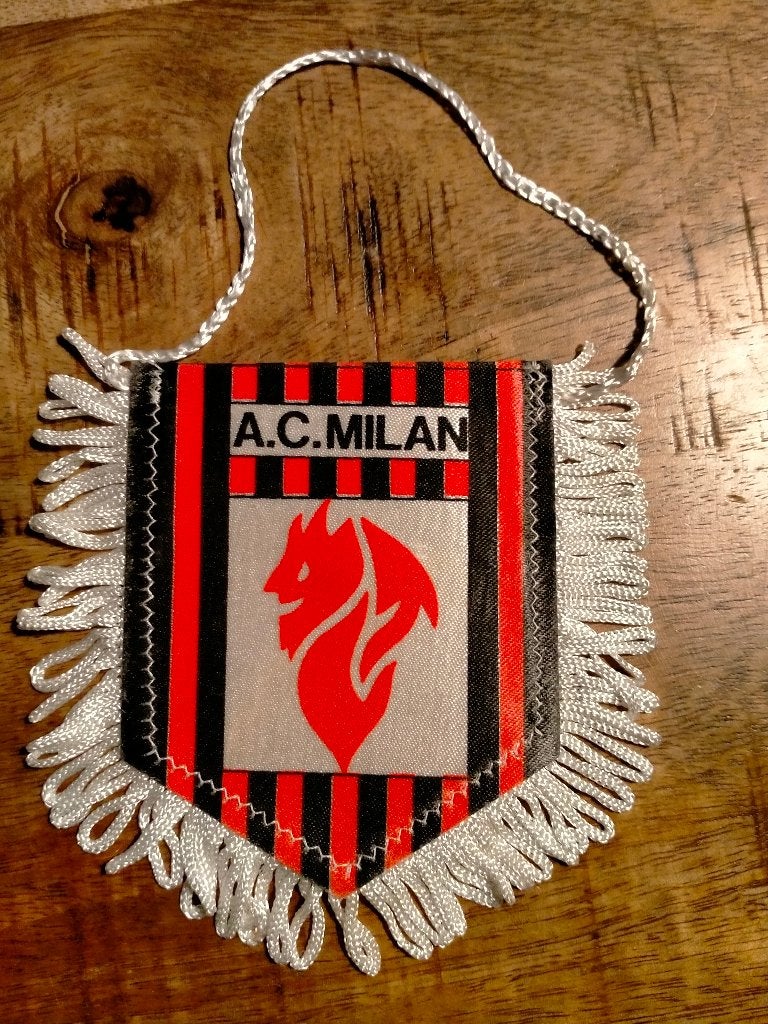AC Milan Italië voetbal club vintage vaantje vaan sport club, Verzenden, Gebruikt, Buitenlandse clubs, Vaantje of Sjaal