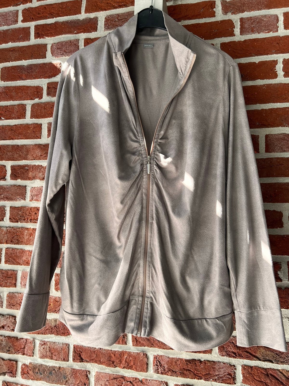 Privacy vest maat 44/46 grijs/taupe, Verzenden, Zo goed als nieuw, Maat 46/48 (XL) of groter, Grijs