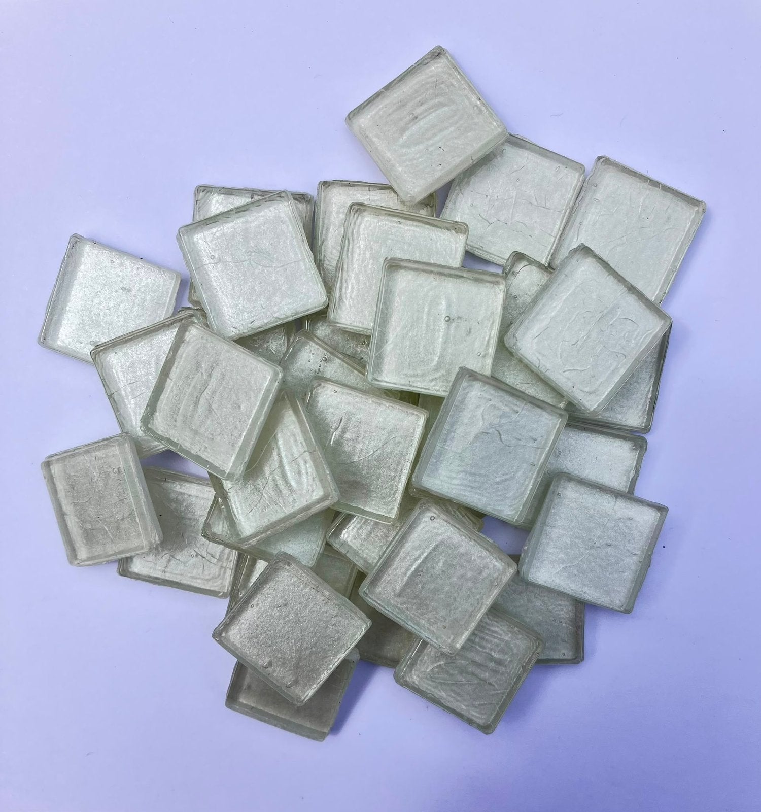 Mozaiek steentjes 15 mm wit shimmer 36 stuks, Ophalen of Verzenden, Nieuw