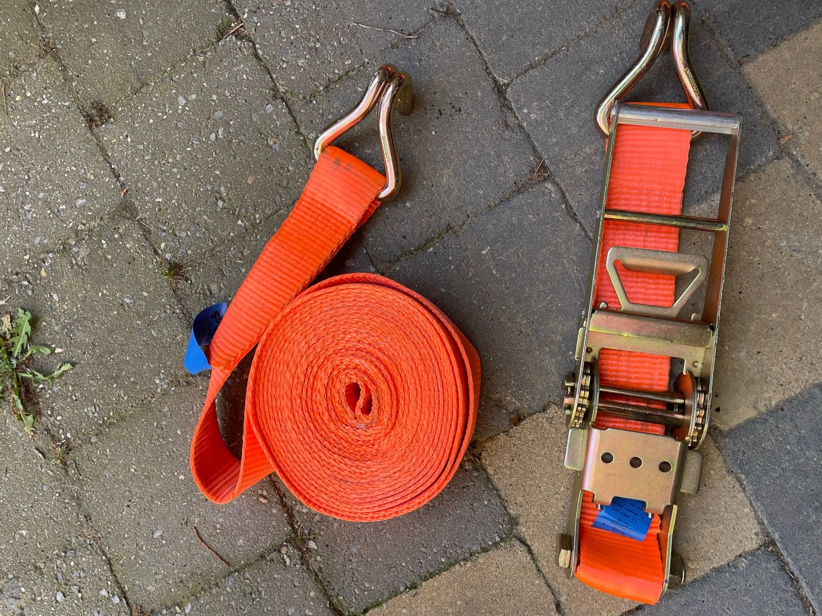 10 tons spanbanden 9m x 7,5cm - zo goed als nieuw, Ophalen of Verzenden, Zo goed als nieuw