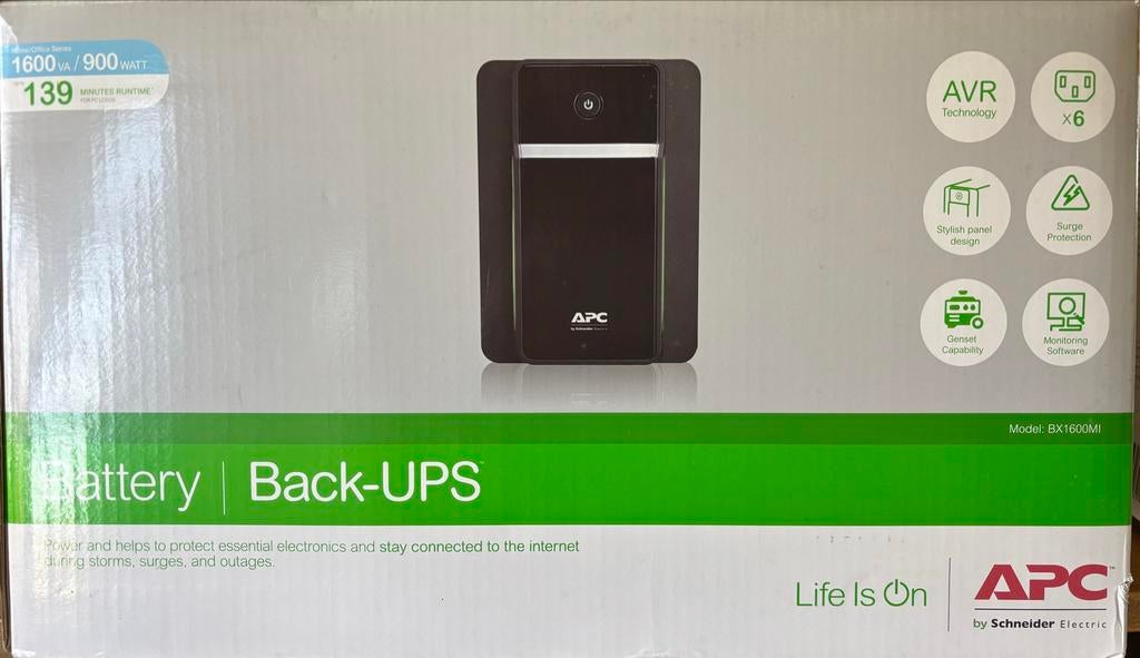 APC Batterij Back-UPS 1600VA/900W - 139 min runtime, Ophalen of Verzenden, Zo goed als nieuw