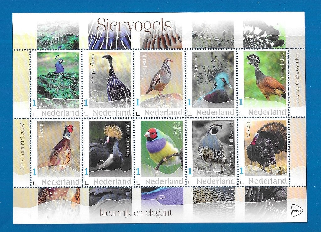 Siervogels, kleurrijk en elegant (postzegelvel), Verzenden, Na 1940, Postfris