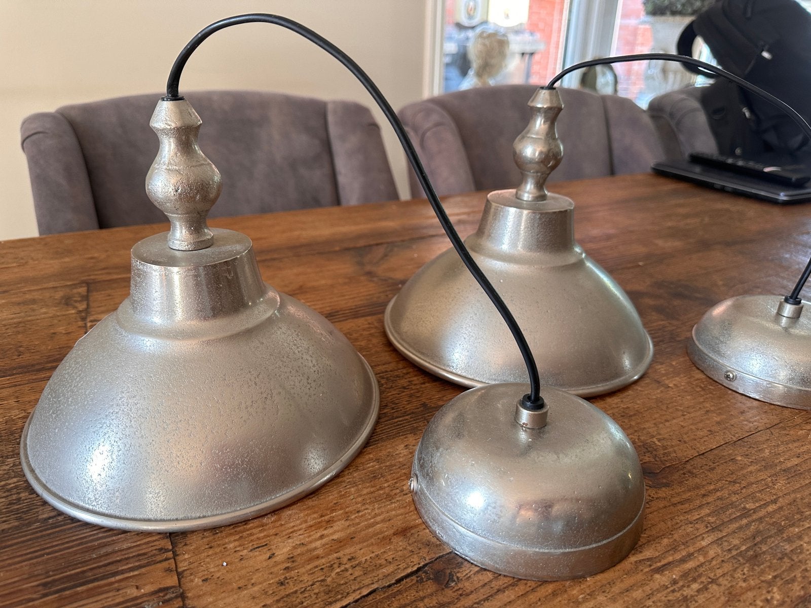 Mooie zilverkleurige hanglampen, Ophalen of Verzenden, Zo goed als nieuw