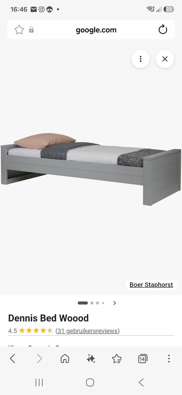 Bed Dennis, Huis en Inrichting, Ophalen, 90 cm, Eenpersoons, Zo goed als nieuw