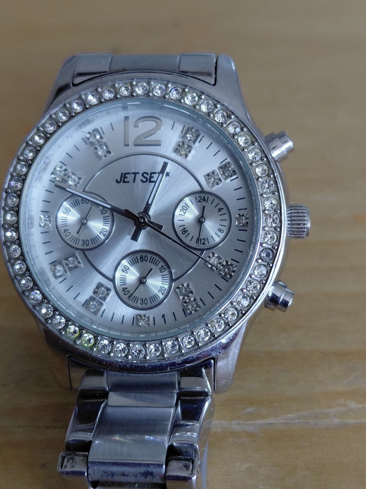 MOOI JETSET DAMES / MEISJES HORLOGE IN NIEUWSTAAT EN GOED LO, Ophalen of Verzenden, Zo goed als nieuw, Staal, Overige merken