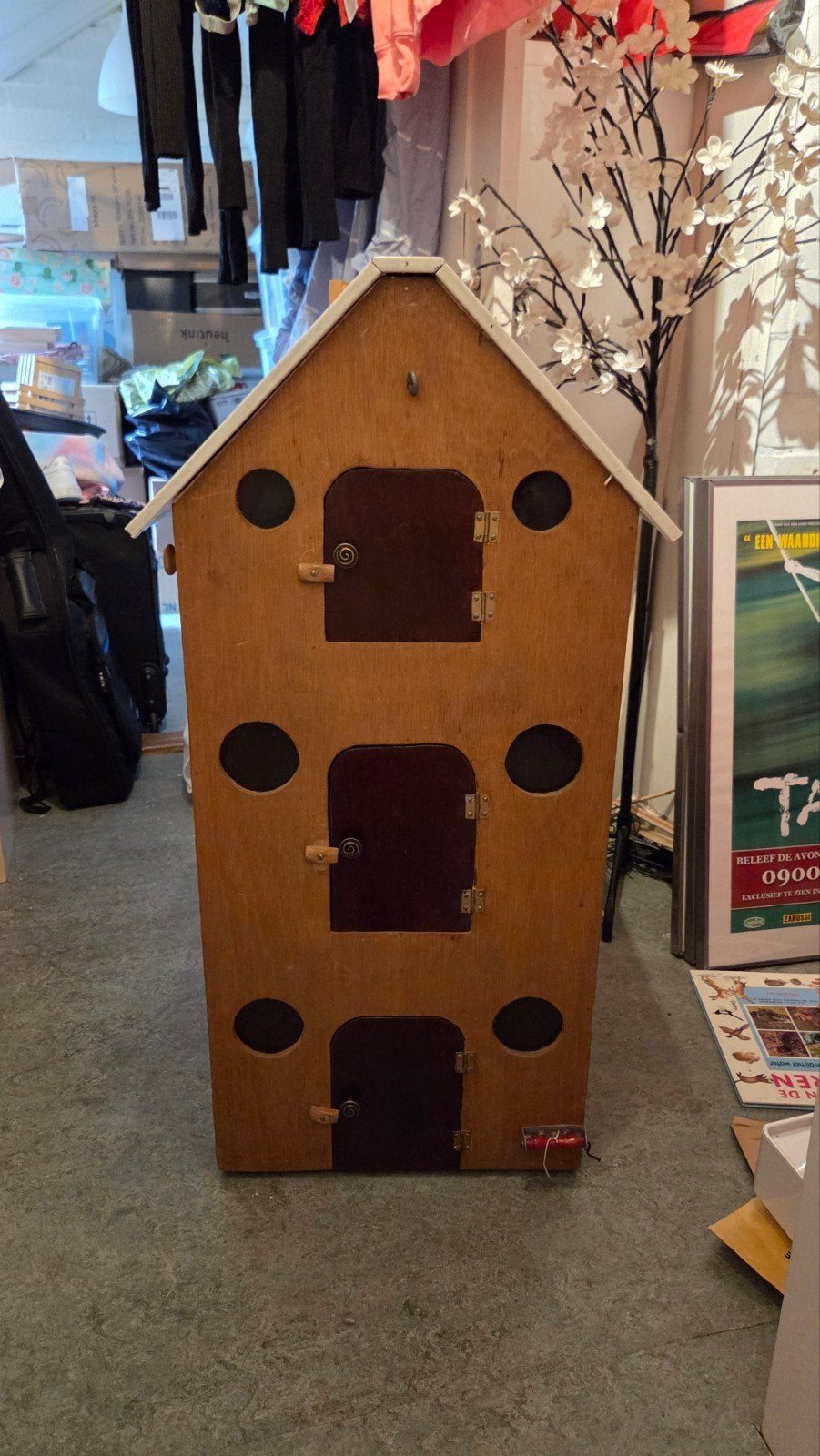 Houten pakhuis / poppenhuis, Ophalen, Gebruikt, Hout