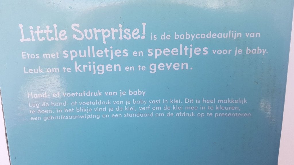 Hand of voetafdruk van je baby, Etos Little Surprise. 3A26, Tweedehands verkoop, Tweedehands verkoop, Gebruikt, Ophalen of Verzenden