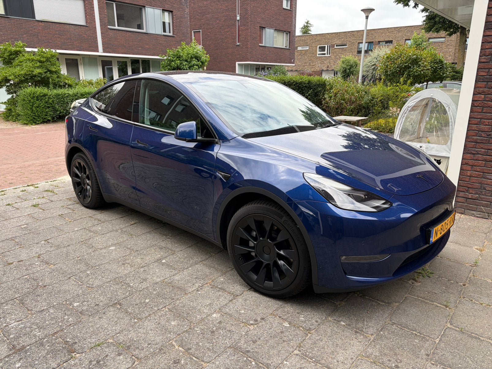 Tesla Model Y 2021 Blauw, Long Range, Dual Motor, Trekhaak, Auto's, Tesla, Automaat, Blauw, Origineel Nederlands, Elektrisch
