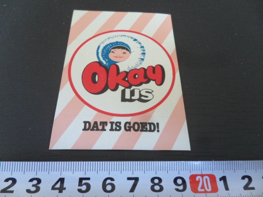 sticker OKAY IJS dat is goed! logo eskimo *, Verzamelen, Ophalen of Verzenden, Zo goed als nieuw