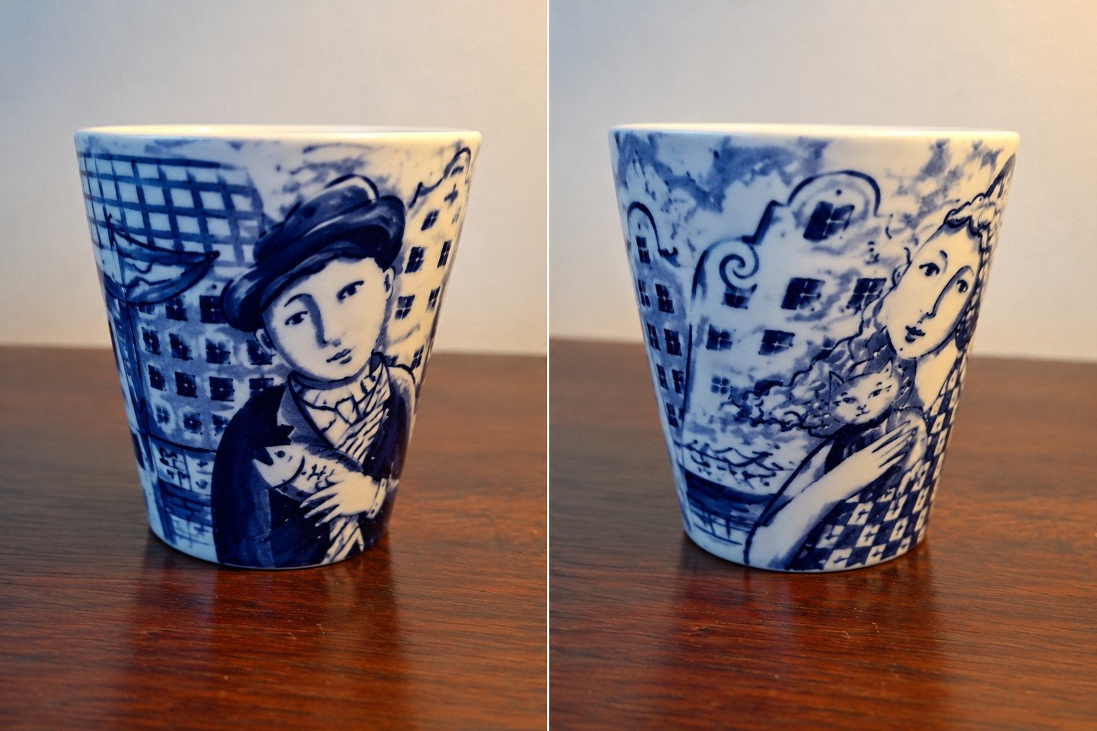 Set van 5 Jacques Tange bekers – Schoonhoven Keramiek, Gebruikt, Overige merken, Keramiek, Overige stijlen
