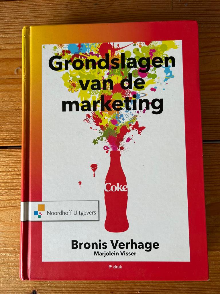 Grondslagen van de marketing, 9e druk - Bronis Verhage, Ophalen of Verzenden, Zo goed als nieuw, Economie en Marketing, Noordhoff Uitgevers