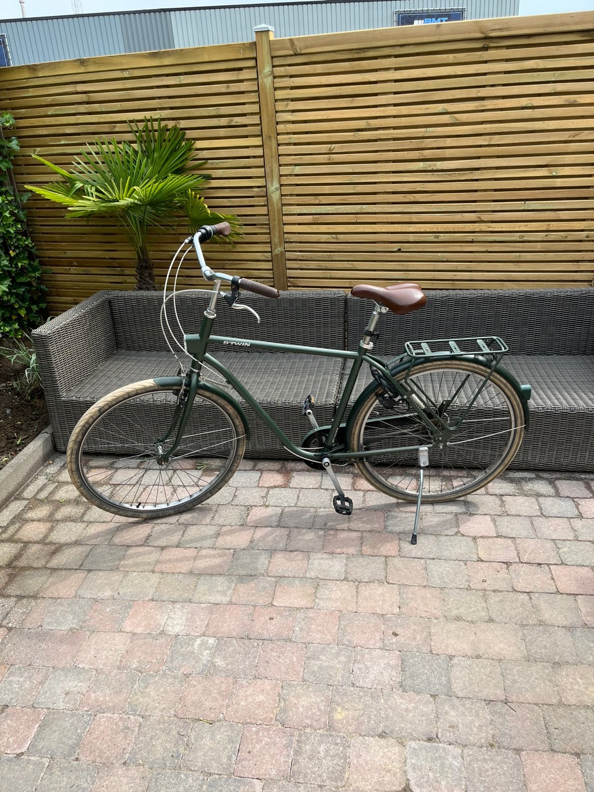 Btwin Elops 520 herenfiets - Groen - Opknapper!, Fietsen en Brommers, Fietsen | Heren | Herenfietsen, Gebruikt, Velgrem, Versnellingen