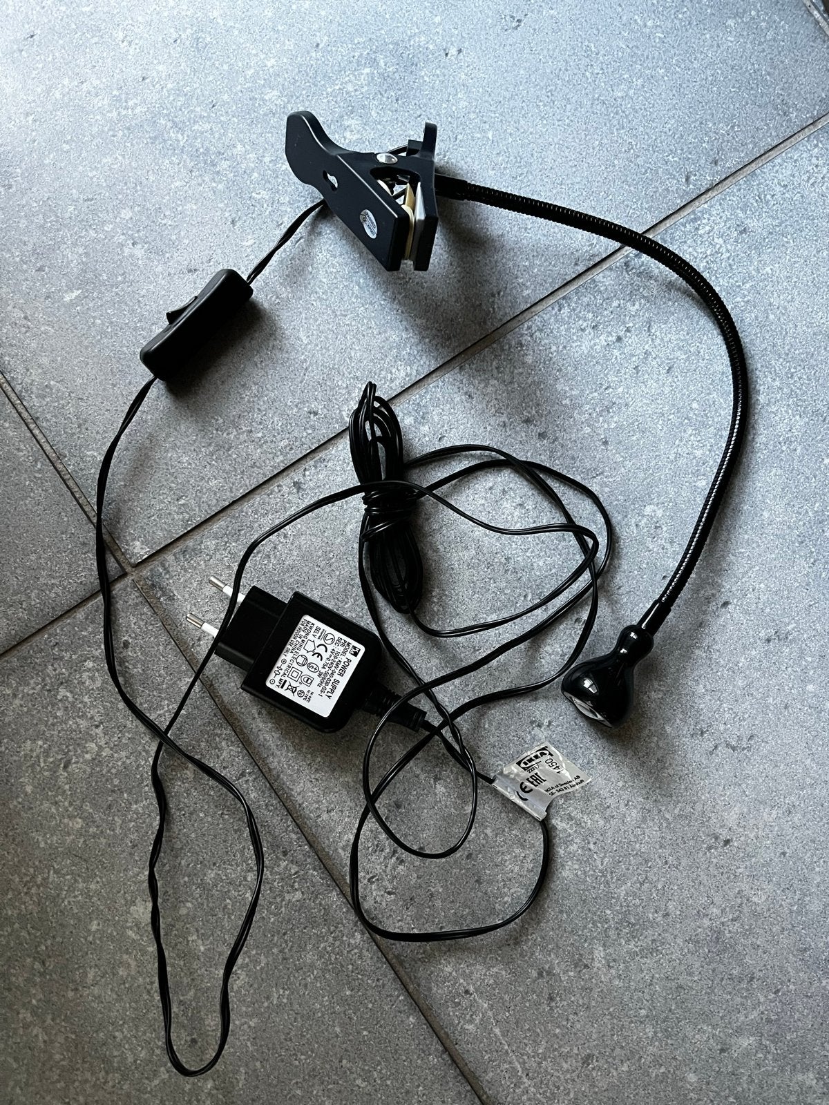 IKEA LERSTA Klemlamp met LED-lamp, Zwart, Verstelbaar, Gebruikt, Zwart, Modern, Metaal