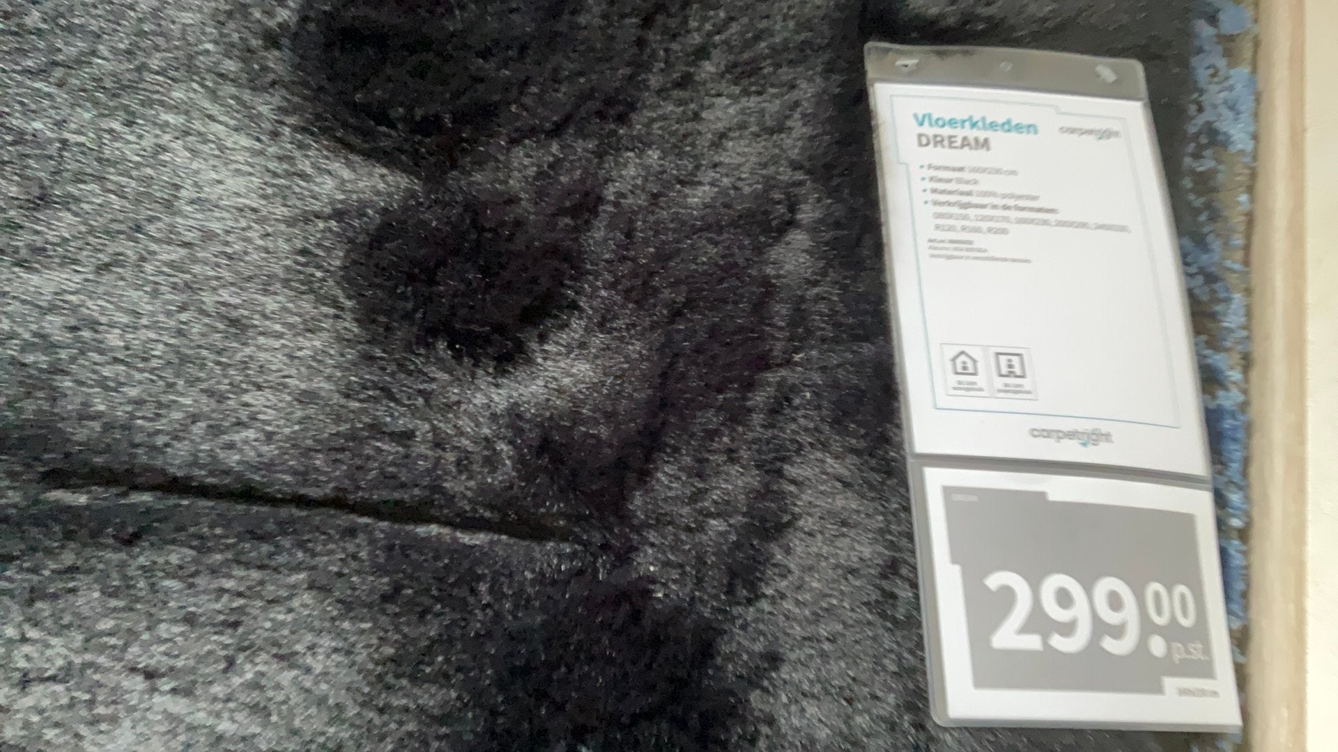 Nieuw Carpetright Dream vloerkleed 1.60 m bij 2.30 m, Ophalen, Zwart, 150 tot 200 cm, Rechthoekig