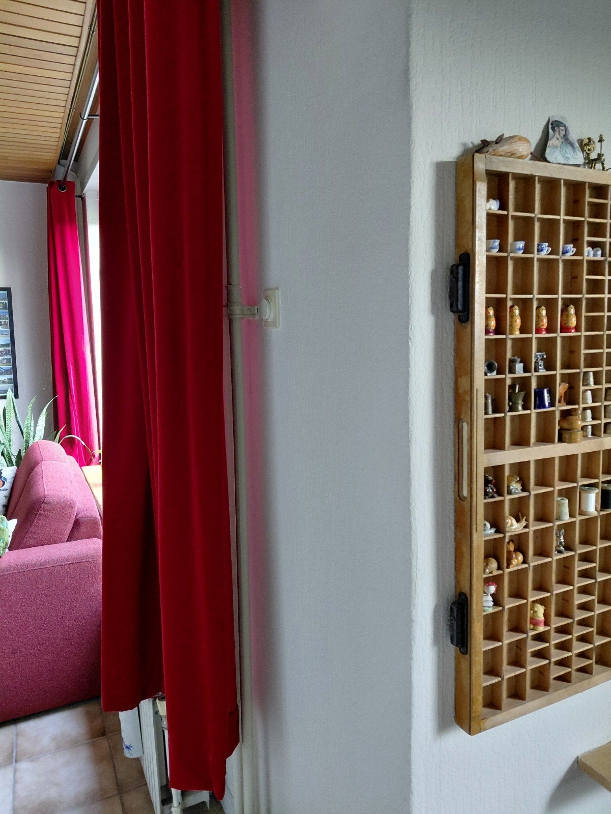 fluweel gordijnen kwaliteit,  2.75 br, 1.90 lang, 16 ringen, Huis en Inrichting, Ophalen, Fluweel