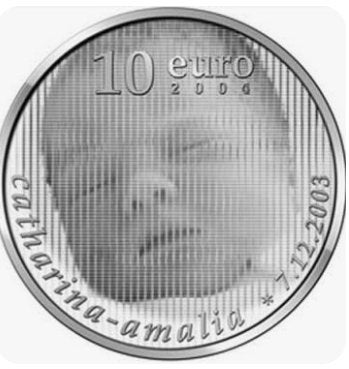 Zilveren 10 euro munt - Geboorte Amalia, Koningin Beatrix, Euro's, Ophalen of Verzenden, Geboorte of Huwelijk