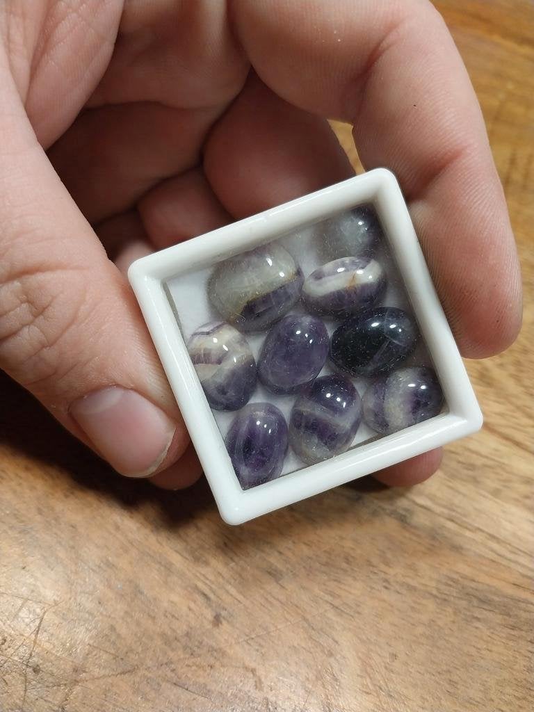 Chevron amethist cabochons marokko, Sieraden, Tassen en Uiterlijk, Edelstenen, Ophalen of Verzenden, Zo goed als nieuw