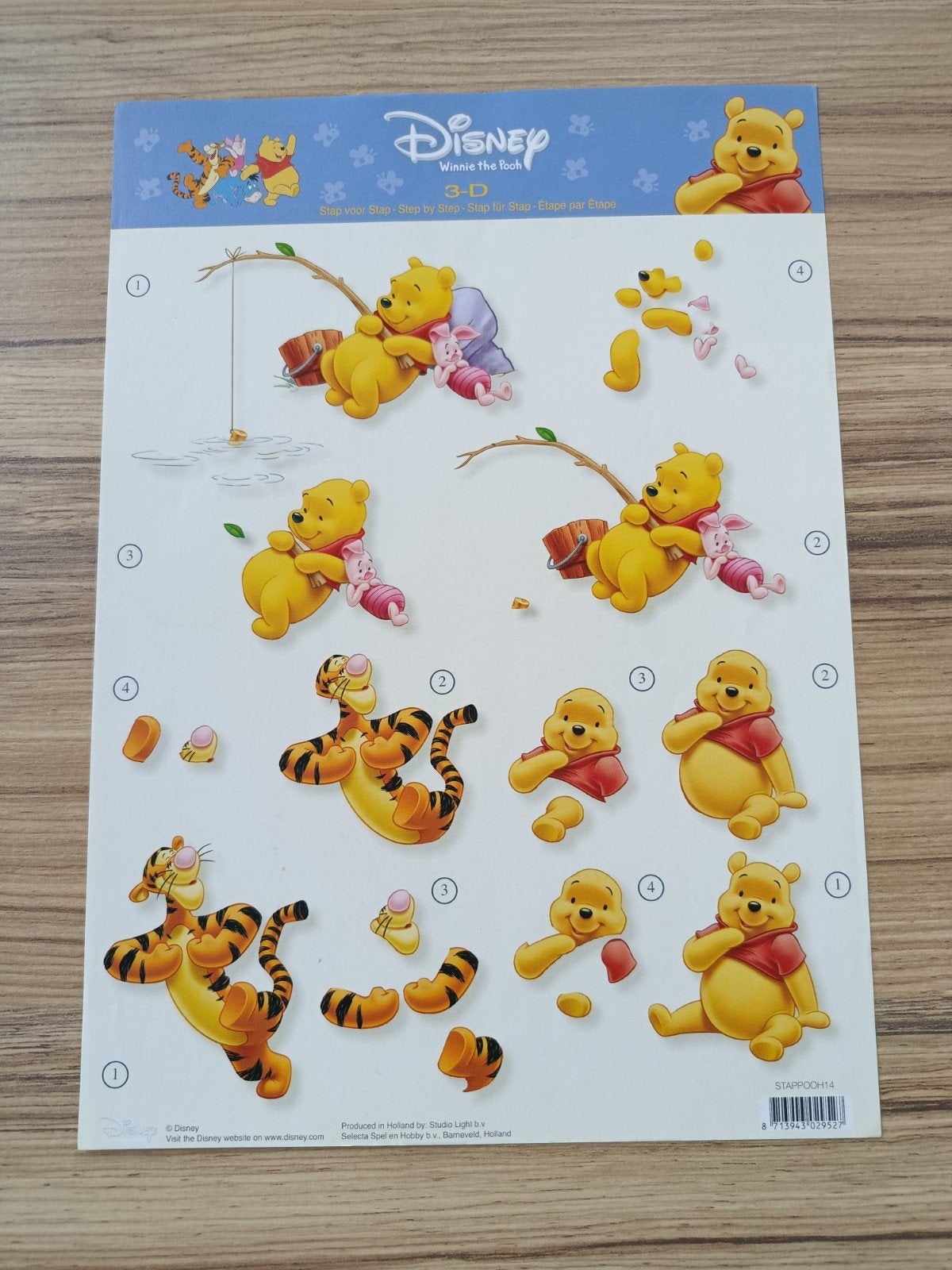 Winnie the pooh, knorretje, tijgertje, Knipvellen,, Ophalen of Verzenden, Nieuw, Disney, Knipvel