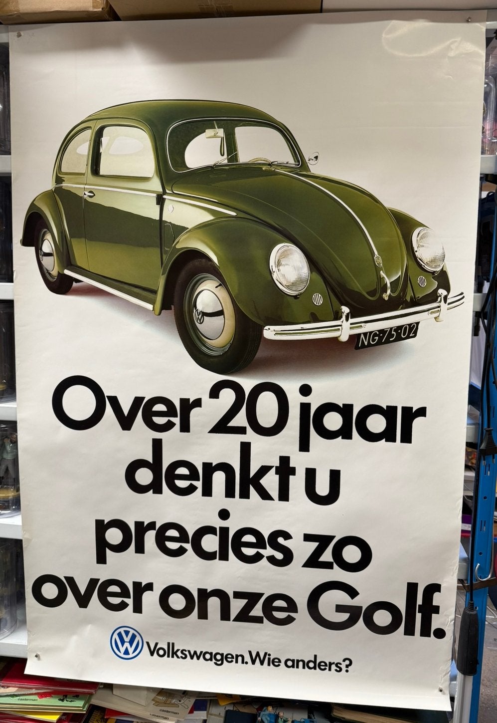 Volkswagen kever poster 80x120, Ophalen of Verzenden, Gebruikt, Reclamebord