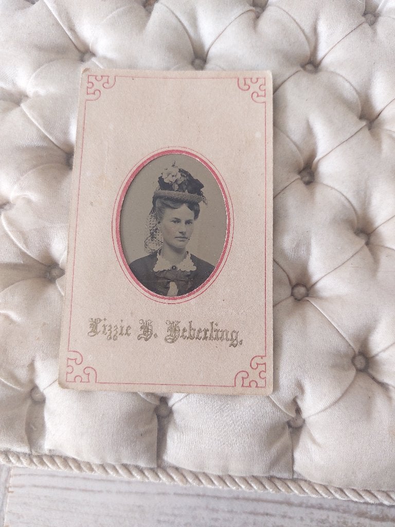 tintype vrouw foto antiek antieke oud oude, Ophalen of Verzenden