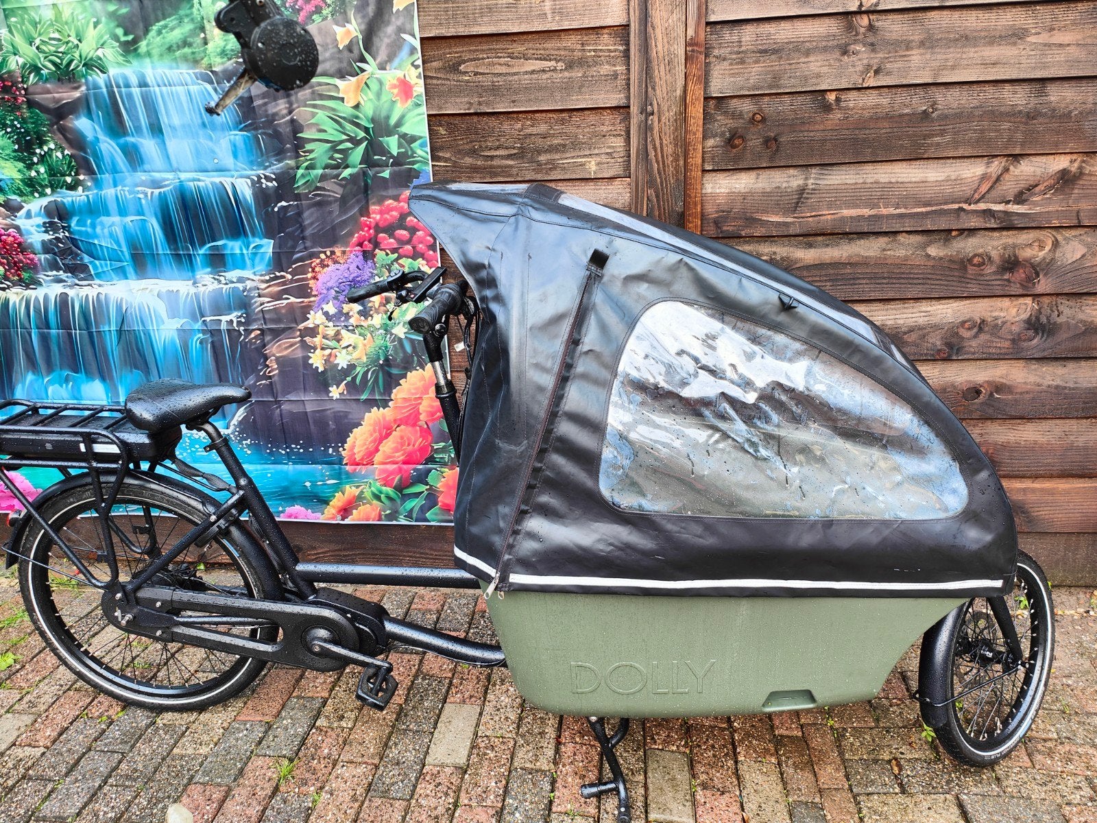 Dolly bakfiets in nette staat, Fietsen en Brommers, Fietsen | Bakfietsen, 4 kinderen of meer, Huif, Zo goed als nieuw, Schijfrem