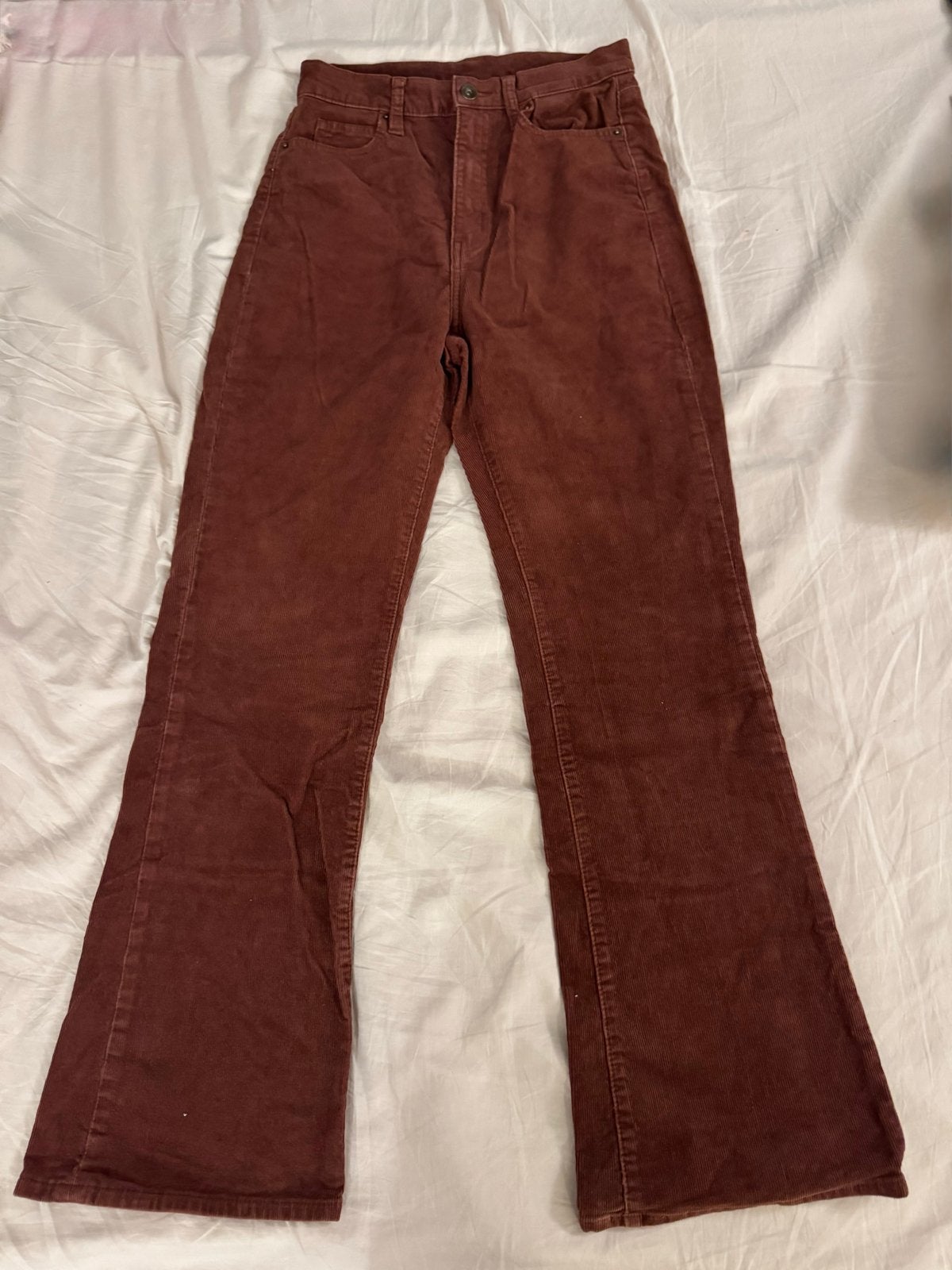 Uniqlo bruine corduroy broek, maat 24 inch, 61cm lengte, Bruin, Ophalen of Verzenden, Zo goed als nieuw, Driekwart