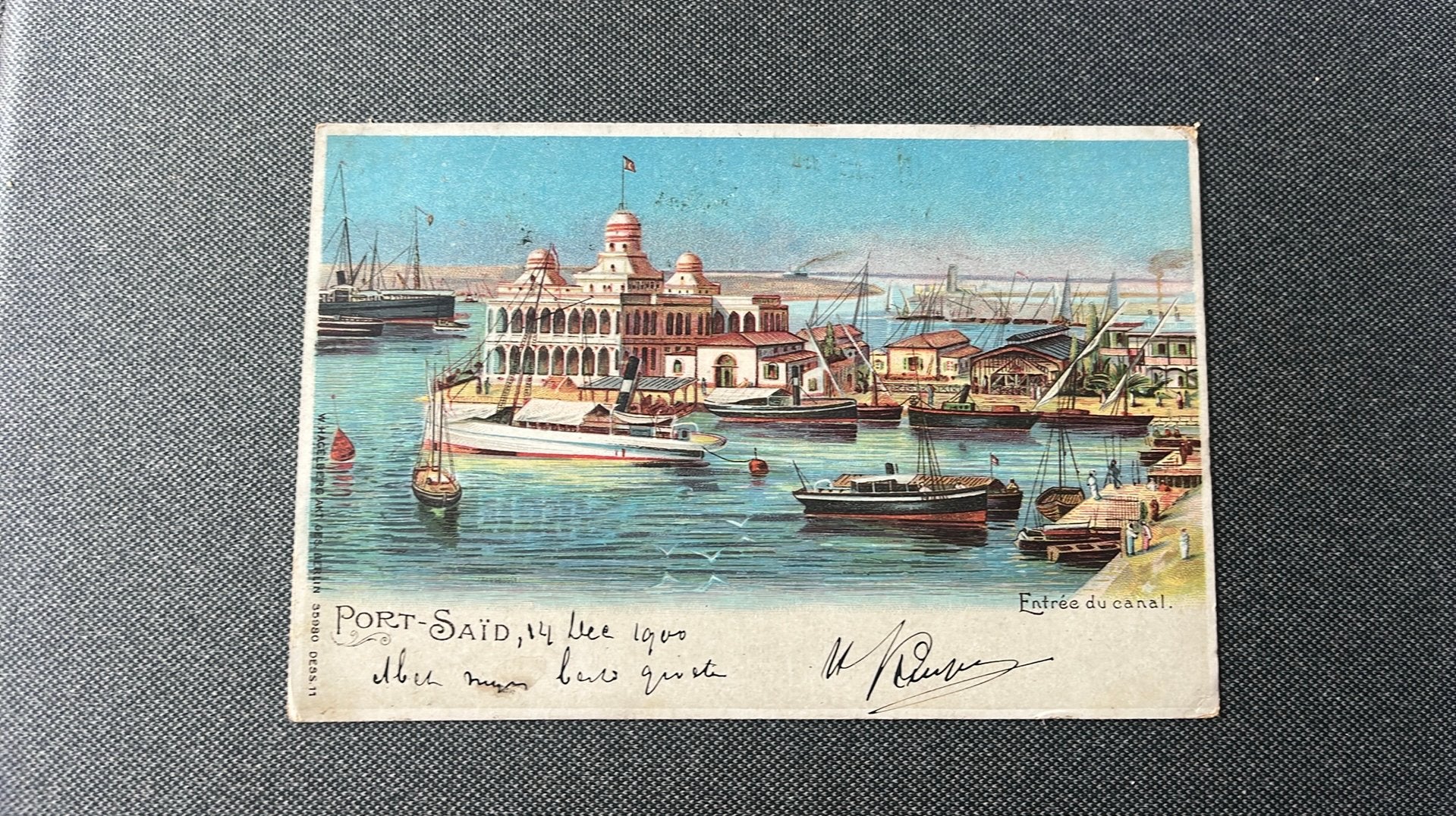 Afrika Egypte Port Saïd Entrée du canal 1900, Verzamelen, Ophalen of Verzenden, Voor 1920, Gelopen, Buiten Europa