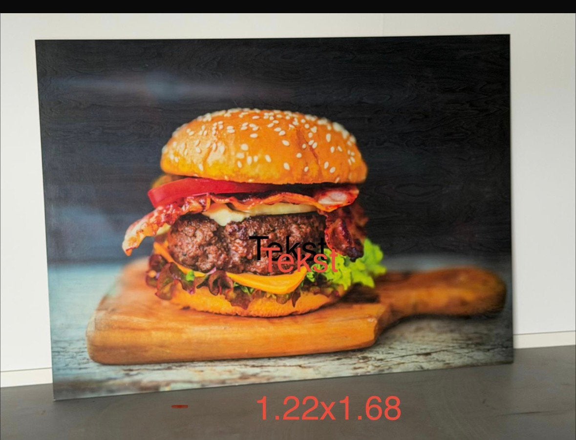 Schilderij poster print kunst hamburger, Ophalen of Verzenden, Zo goed als nieuw