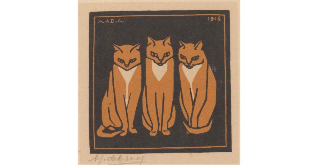 Julie de Graag houtsnede, Ophalen, Flora en Fauna, Houtsnede, 1900 - 1949